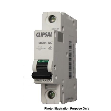 CLIPSAL 20A 4.5KA Single Phase Circuit Breaker MCB
