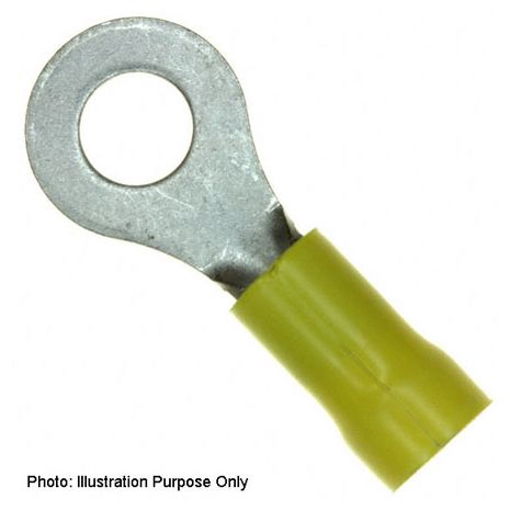 10mm Insulated Terminals Ring Yellow (pack of 50)