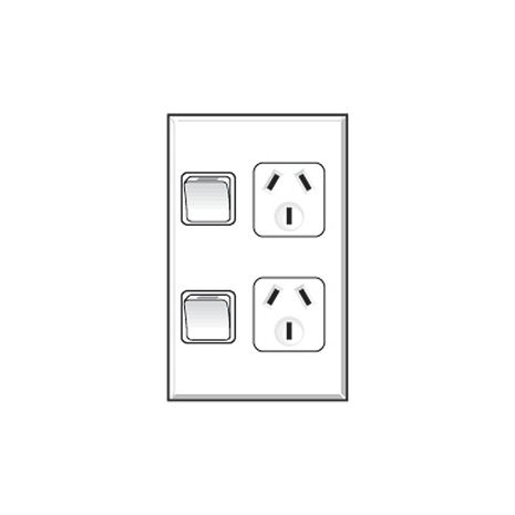 Clipsal 692 Twin Switch Socket Outlet 250V 10A Vertical