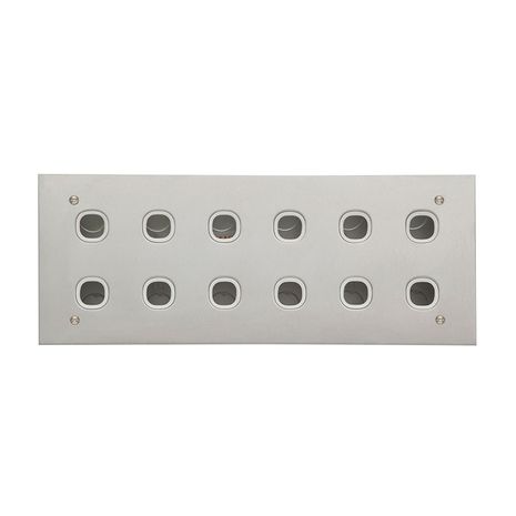 Clipsal B12/30/6 Switch Plate 12 Gang Stainless Steel 2 Rows Of 6