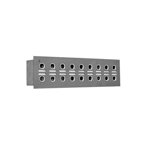 Clipsal 18/30L9 Labelled Switch Plate 18 Gang Stainless Steel 2 Rows Of 9 Black