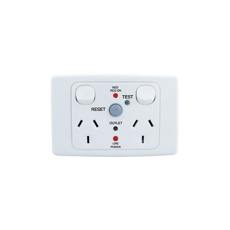 Clipsal 2025RCD10 Rcd Protected Twin Switch Socket Outlet 250V 10A 2 Pole 10ma Rcd