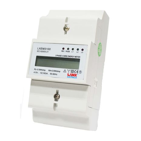 Three Phase 100A Kilowatt Hour Meter With LCD Display KWH