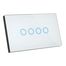Smart Elite Glass Wall 4 Gang Switches Blue LED indictor  works with Alexa and Google Assistant