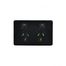 Power Point Switched 2 Gang, 10A 250V with Extra Switch 10AX/16A black