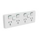 Clipsal 3015/4XXC-CY Iconic - Skin Socket Outlet Cover Horizontal Mount For Quad Switched Socket With 2 Removable Extra Switch Apertures