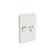 Clipsal 3015VC-WY Iconic - Skin Socket Outlet Cover Vertical Mount For Single Switched Socket