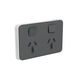 Clipsal 3025C-AN Iconic - Skin Socket Outlet Cover Horizontal Mount For Twin Switched Socket