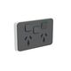Clipsal 3025XC-AN Iconic - Socket Outlet Cover Horizontal Mount For Twin Switched Socket With Removable Extra Switch Aperture
