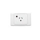 Clipsal 2010LN Automatic Single Switch Socket Outlet 250vac 10A Round Earth Pin Neon White Electric