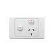 Clipsal 2015XRZ Single Switch Socket Outlet Extra Switch 10A Reset Switch White Electric