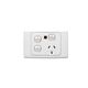 Clipsal 2015XXN Single Switch Socket Outlet 250V 10A 2 Removable Extra Switch Neon