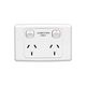 Clipsal 2025-CO Twin Switch Socket Outlet 250V 10A Computer Only