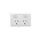Clipsal 2025L Twin Switch Socket Outlet 250V 10A Round Earth Pin