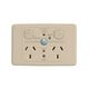 Clipsal 2025RCD10C Rcd Protected Twin Switch Socket Outlet 250V 10A 2 Pole 10ma Rcd Cleaning Label Beige