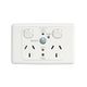 Clipsal 2025RCD30 Rcd Protected Twin Switch Socket Outlet 250V 10A 2 Pole 30ma Rcd