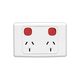 Clipsal 2025RDL Twin Switch Socket Outlet 250V 10A Red Dolly White Electric