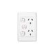 Clipsal 2025VXA Twin Switch Socket Outlet 250V 10A Vertical Removable Extra Switch