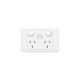 Clipsal 2025XAPID Twin Switch Socket Outlet 250V 10A Removable Plug Identification