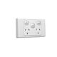 Clipsal 2025XASM Twin Switch Socket Outlet 250V 10A Removable Extra Switch Surface Mount