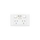Clipsal 2025XPAPID Twin Switch Socket Outlet 250V 10A Removable Plug Identification Combination Power