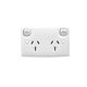 Clipsal 25D15 Twin Switch Socket Outlet 250V 15A Standard Size 2 Pole White Electric