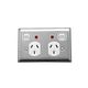 Clipsal A25NA Twin Switch Socket Outlet 250V 10A A Style Deep Curved Plate Safety Shutter Neon