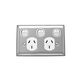 Clipsal A25X Twin Switch Socket Outlet 250V 10A A Style Deep Curved Plate Removable Extra Switch