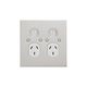 Clipsal B15V2A Twin Switch Socket Outlet 250V 10A B Style Flat Plate Vertical