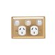 Clipsal BA25X Twin Switch Socket Outlet 250V 10A A Style Deep Curve Plate Extra Switch