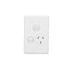 Clipsal C2015VXA Single Switch Socket Outlet Classic 250V 10A Vertical Removable Extra Switch