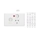 Clipsal C2015XNI Single Switch Socket Outlet Classic 250V 10A Removable Extra Switch Indicator Circuit Identification
