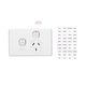 Clipsal C2015XSI Single Switch Socket Outlet Classic 250V 10A Removable Extra Switch Safety Shutter Circuit Identification