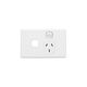 Clipsal C2015XUA Single Switch Socket Outlet Classic 250V 10A Removable Extra Switch Aperture