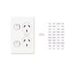 Clipsal C2025VI Twin Switch Socket Outlet Classic 250V 10A Vertical Circuit Identification