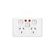 Clipsal C2025XAN Twin Switch Socket Outlet Classic 250V 10A Removable Extra Switch Indicator