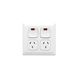Clipsal P2025/2N Twin Switch Socket Outlet Prestige 250V 10A Vertical Large Format Size Neon