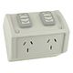 Clipsal WSC227/1/215 Twin Switch Socket Outlet 250V 15A Weather Proof Standard Size Resistant Grey