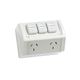 Clipsal WSC227/2X Twin Switch Socket Outlet 250V 10A Weather Proof Extra Switch