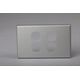 TRADER Slimline Leopard Series Four Gang Brushed Aluminium Cover Plate