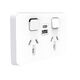Clipsal Iconic Switched Socket 1xEx2 USB Charger A+C