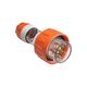 Straight Plugs - IP66  500V 20A - 5 Round Pins Electric Orange
