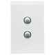 CLIPSAL Saturn Push-Button Two Gang Switch (Pure White) With LED Indicator